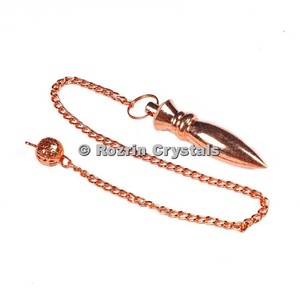 Pendule en laiton Rozrin Crystals, orbiteur métallique poli, outil portable de Feng Shui - Product Image 3
