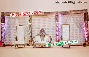 Indio tradicional boda escenario boda Jodha Akbar etapa con sillas tradicionales plenamente fibra de Rajasthani escenario - Product Image 4
