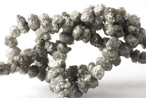 Cuentas de diamante Natural, 100% Natural, 2 mm a 3mm, gris, sin cortar - Product Image 4