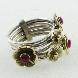 Bague empilable en argent sterling massif 925 avec pierres précieuses en rubis naturel-Réglage des griffes de qualité extrême pour mariage et anniversaire - Product Image 2
