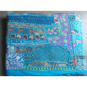 Diseño de borde intrincado bloque de mano impreso tela de algodón Fundas de cojín bordado técnicas tejidas para uso doméstico Hotel - Product Image 5