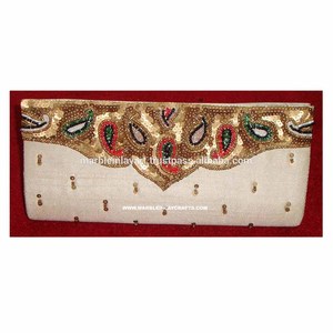 Zari-Bolso de mano de Color blanco para mujer, cartera de mano bordada - Product Image 1