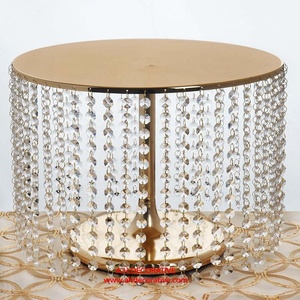 Base para Pastel de Metal con Cristales Dorados, Centro de Mesa para Fiestas y Celebraciones de Alta Calidad - Product Image 2