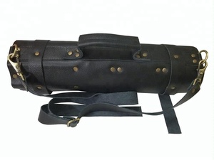 Bolsa/Estuche Enrollable para Cuchillos de Chef, de Cuero Genuino Premium Ligero, con 16 Ranuras, Color Negro - Nuevo Modelo - Product Image 6