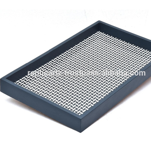 Haute qualité résine bois impression numérique plateau de service pouf plateaux pour plateau de Table avec poignées pour salon cuisine maison - Product Image 1
