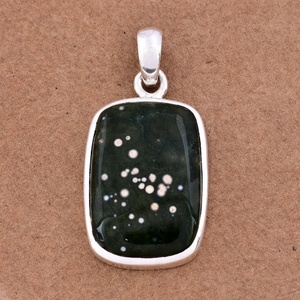 <b>Long</b> Cushion Shape Moss Agate Gemstone 925 Sterling Silver <b>Pendant</b> With Silver Plated Fashionable <b>Pendant</b> for Wedding Gift. - Product Image 3