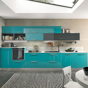 Armoires de cuisine à finition brillante, modernes, modulaires, en MDF laqué acrylique blanc, ensemble complet, taille personnalisée, emballage plat, fabriqué en Turquie - Product Image 1