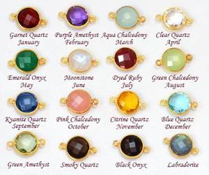 Semi preciosas de piedra redonda de piedras preciosas collar conector - Product Image 2