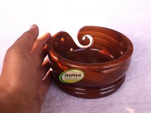 Cuenco de Almacenamiento de Hilo Hecho a Mano con Madera de Sheesham Pulida de Primera Calidad - Product Image 4