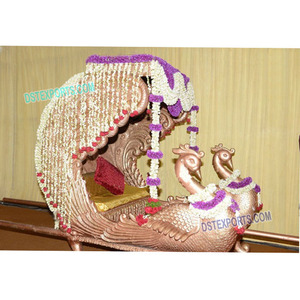 Wedding <b>Doli</b> Wedding Bridal <b>Doli</b> Golden Peacock Bridal Palki - Product Image 1