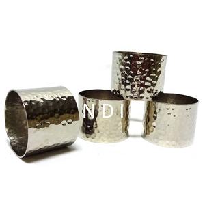 Rond de serviette écologique en acier inoxydable de luxe fait à la main pour la décoration de table de dîner de fête stockage de papier de soie arrondi - Product Image 1