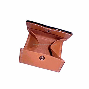 Porte-monnaie en cuir véritable noir avec fermeture à bouton pression nouveau design 2024 - Product Image 1