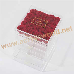 Caja de embalaje de flores acrílicas, transparente - Product Image 2