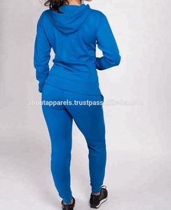 Velour ชุดวอร์มกีฬาสำหรับผู้หญิง,ชุดวอร์มผู้หญิงกางเกงมีฮู้ดลำลองลายทาง2ชิ้น - Product Image 3