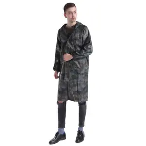 Camouflage All-In-One Polyester Raincoat for Boys and Girls Long Outdoor Poncho for Hiking Customizable Wholesale