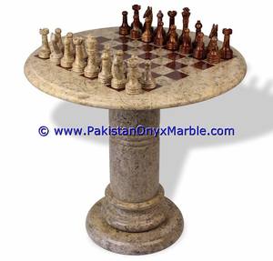 Table basse moderne en marbre avec figurines d'échecs en pierre naturelle de haute qualité, fournisseur exportateur pour usage ludique - Product Image 2