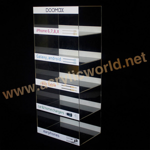 acrylic cell phone accessories <b>display</b> rack/<b>display</b> phone <b>cable</b> accessories <b>display</b> counter - Product Image 5