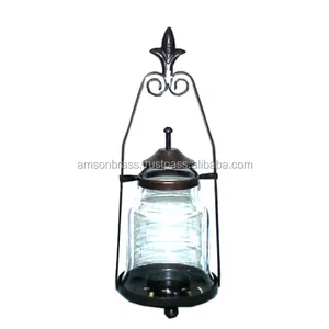 Chất lượng cao kim loại nến chủ sở hữu đèn lồng trắng trang trí nến đèn lồng sang trọng màu đen kim loại nến đèn lồng - Product Image 1