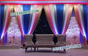 Meubles de mariage roi indien avec tabourets couleur et taille personnalisées modernes en bois de teck - Product Image 5