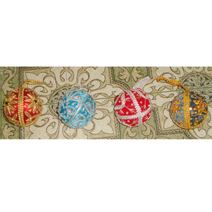 Indian Christmas Hanging Decoration, Zari Hand Embroidery Ornament - Product Image 1