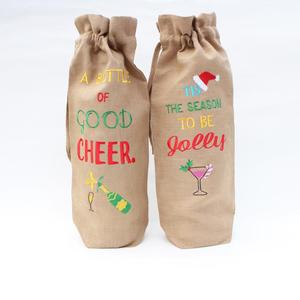 Bordado bolsas de vino para Navidad - Product Image 2