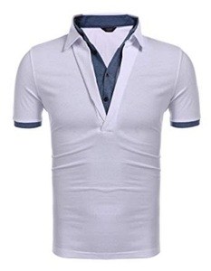 Patrón sólido de alta calidad para hombres, botón de camisa Polo, diseño personalizado, bordado, manga corta, estilo de Golf inteligente informal - Product Image 3