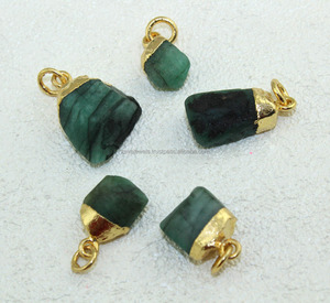 Pendentif en pierre Emarald naturelle, bijoux de connecteurs, 100 pièces - Product Image 2