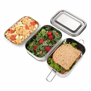 2024 Best Wholesale Prices Top Seller Vintage <b>Double</b> <b>Decker</b> Stainless Steel Bento Tiffin <b>Box</b> Office Adult Rectangle Food - Product Image 2