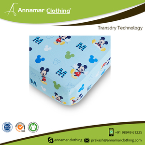 Drap de lit imperméable 100% coton biologique pour bébé avec impression personnalisée avec marque privée - Product Image 2