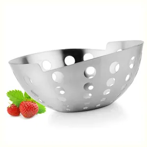 Mixing And Serving Dishes Clear Stainless Steel Deep Fruit Serving Bowl Large Capacity Salad Bowl Supplier From India