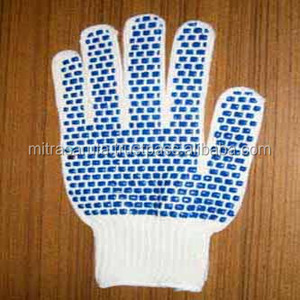 Guantes de mano de punto de algodón blanco crudo con puntos de PVC de 1 lado DE SEGURIDAD Tamaño XL Anti-Corte antideslizante EN388 Muestra gratuita de protección certificada - Product Image 5