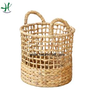 Cesta de almacenamiento cuadrada más vendida con asas Material de jacinto de agua natural para almacenamiento de suministros para el hogar - Product Image 3