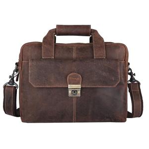 Bolso de Cuero Genuino Vintage Leo Torresi para Portátil, Bolso Ejecutivo, Bolso Mensajero, Portafolio para Hombre - Product Image 1