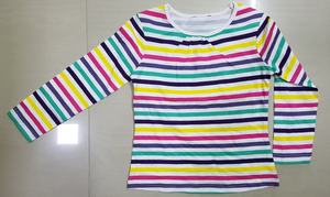 Bangladesh Stock Lote/envío invadido muchos colores tira impresa multicolor niñas Super elegante toda la temporada Camiseta de manga larga - Product Image 5
