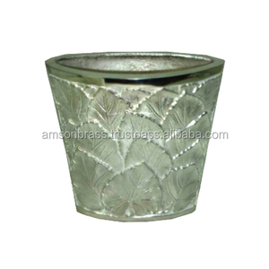 Pot de fleurs en aluminium martelé, vase décoratif traditionnel - Product Image 2