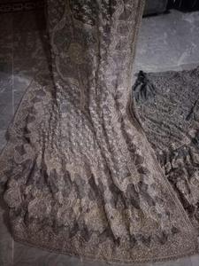 Gray & gold heavy beautiful-vestidos de novia de diseñador lengha de choli totalmente trabajados a mano, vestidos de novia de Pakistán, falda de diseñador Bridals India - Product Image 4