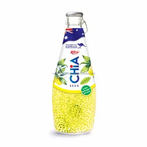 Fruit And Vegetable Juice 290 ml Glass Bottle Lemon Flavor Chia Seed Drink