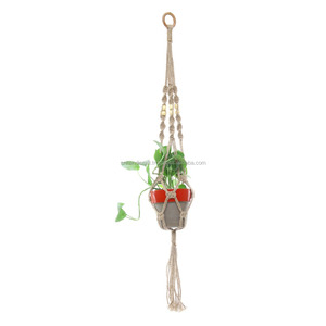 Vintage Macramé Cintre De Plante Pot De Fleur Jardin Support Jambes Corde Suspendue - Product Image 3