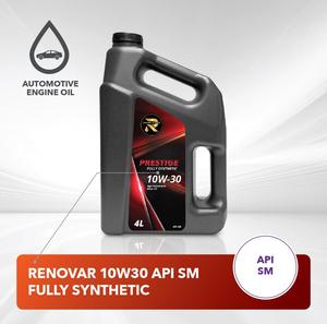น้ำมันเครื่องสังเคราะห์แท้ RENOVAR 10W30 API SM พร้อมสารหล่อลื่นยานยนต์ชนิดกาว  น้ำมันพื้นฐานป้องกันการสึกหรอ ได้รับการรับรองมาตรฐาน SGS - Product Image 2