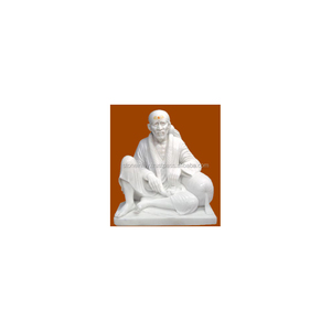 Carved White Marble Sai Baba Idols Handmade With Smooth And Glossy Surface For Office Decor In Best Reasonable Price For Buyer - Product Image 1