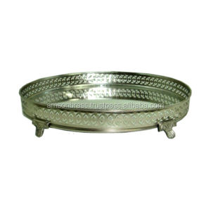 Bandeja decorativa cuadrada de hierro y vidrio de metal Bandeja de servicio de metal con forma rectangular de acero inoxidable decorativa de mesa pulida brillante - Product Image 6