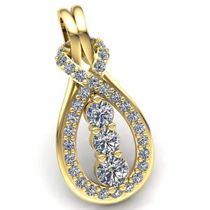 0.65 Carat Blanc Diamants Naturels Pendentif Style Goutte en Or Massif 14k Pendentif Diamant Collier Femmes vvs Diamant Pendentif Or - Product Image 4