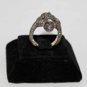 แหวนรูปงูปูเพชรอัญมณีทับทิม polki ชุบทอง925เครื่องประดับเงินสเตอร์ลิงขายส่งผู้ผลิต - Product Image 5