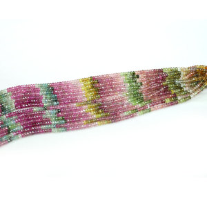 Perles rondes à facettes, pierres naturelles de tourmaline multiples, à facettes, en vrac - Product Image 6