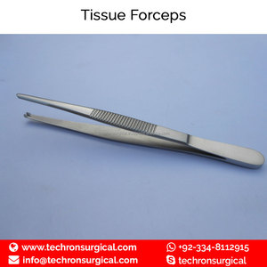 ผู้ผลิตจากปากีสถาน ขายส่ง คีมจับเนื้อเยื่อโคเชอร์ทางการแพทย์ราคาถูก ขนาด 1 x 2 ฟัน ความยาว 12.5 ซม./5 นิ้ว - Product Image 2