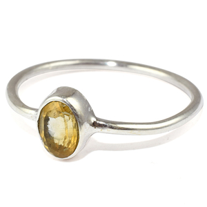Anillo de plata de primera ley con forma ovalada para mujer, sortija, plata esterlina 925, citrino, color amarillo, hecho a mano - Product Image 3