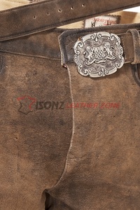 Lederhosen bavaroises vintage en daim avec broderie, costumes d'Oktoberfest, Lederhosen / Herren Kurze Lederhose - Product Image 3