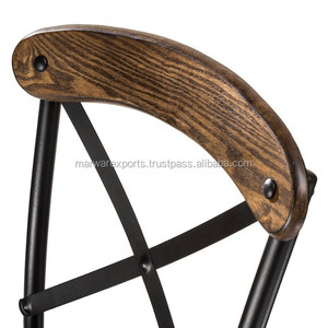 Tabouret de comptoir en bois vintage industriel finition naturelle contemporaine pour la maison hôtel salle à manger chambre chaise de bar exquise inde - Product Image 3