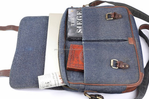 โบฮีเมียนวินเทจของผู้หญิงกระเป๋าส่งเอกสารหนังแท้ลายด้ายแฟชั่นใหม่ล่าสุดกระเป๋าสะพายไหล่ผ้ายีนส์ที่ดีที่สุด - Product Image 5