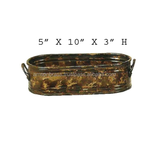 Jardinières en laiton antique tacheté fini fait à la main Jardinière pour la maison Décoration de jardin Jardinière faite à la main - Product Image 3
